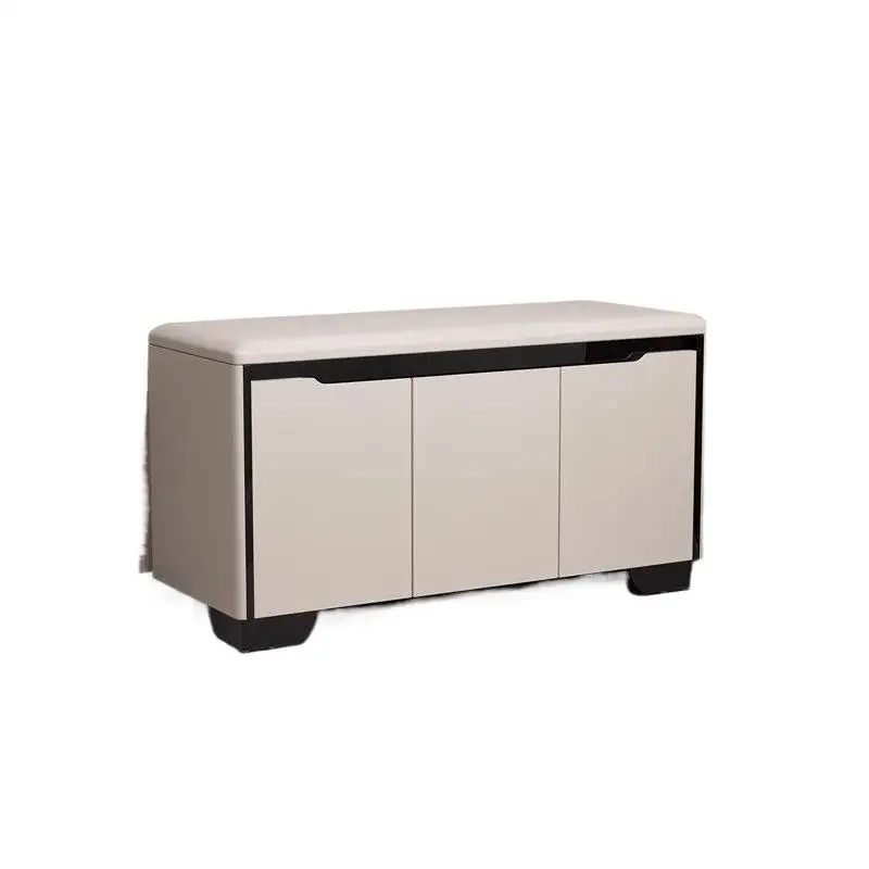 

Solid wood shoe changing stool, seated modern light luxury door shoe rack