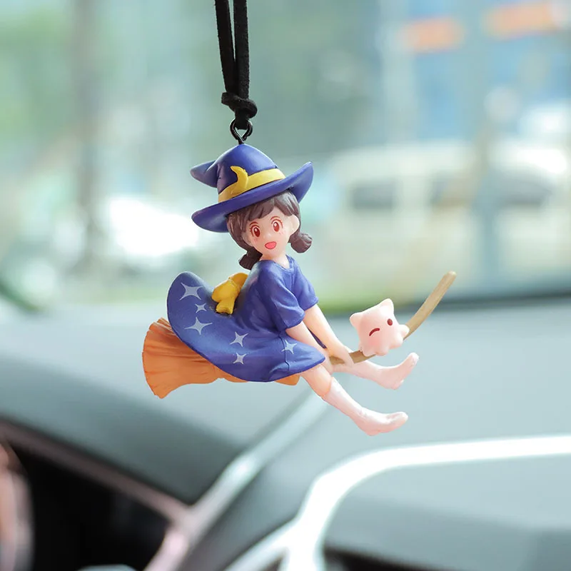 

Halloween Decoration Flying Broom Witch Car Ornament Pendant Car Interior Cute Decoration Pendant