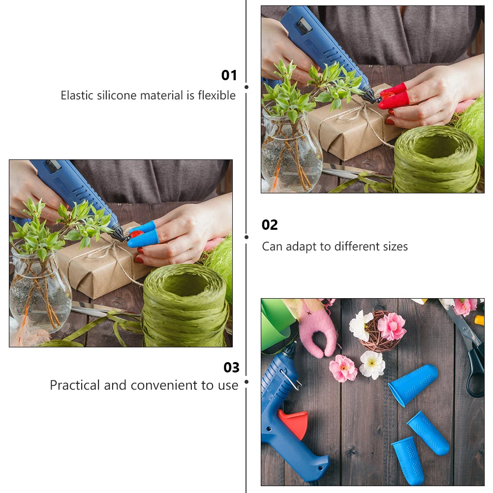 

10pcs Anti-Scald Finger Cots Silicone Flexible Fingertip Protector Reusable Non-Slip Cover For Medical Teachers Electronics