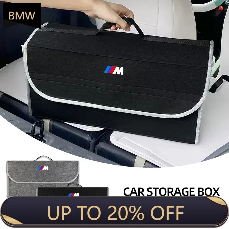 For BMW Car Trunk Storage Bag Leather Camping Box Collapsible Auto Organizer For BMW E36 E46 E53 E90 E60 E61 E93 E87 X3 X5 F30 F