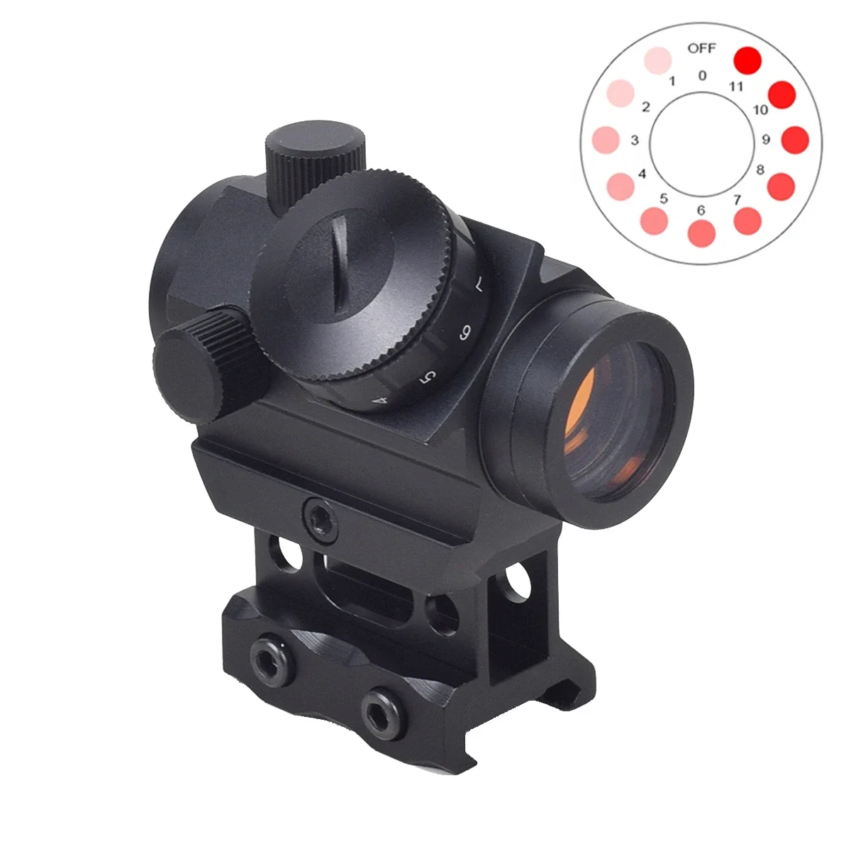 2MOA Red Dot Sight 1x20mm Reflex Sight Waterproof & Shockproof & Fog-Proof Red Dot Scope With 1 inch Riser Mount