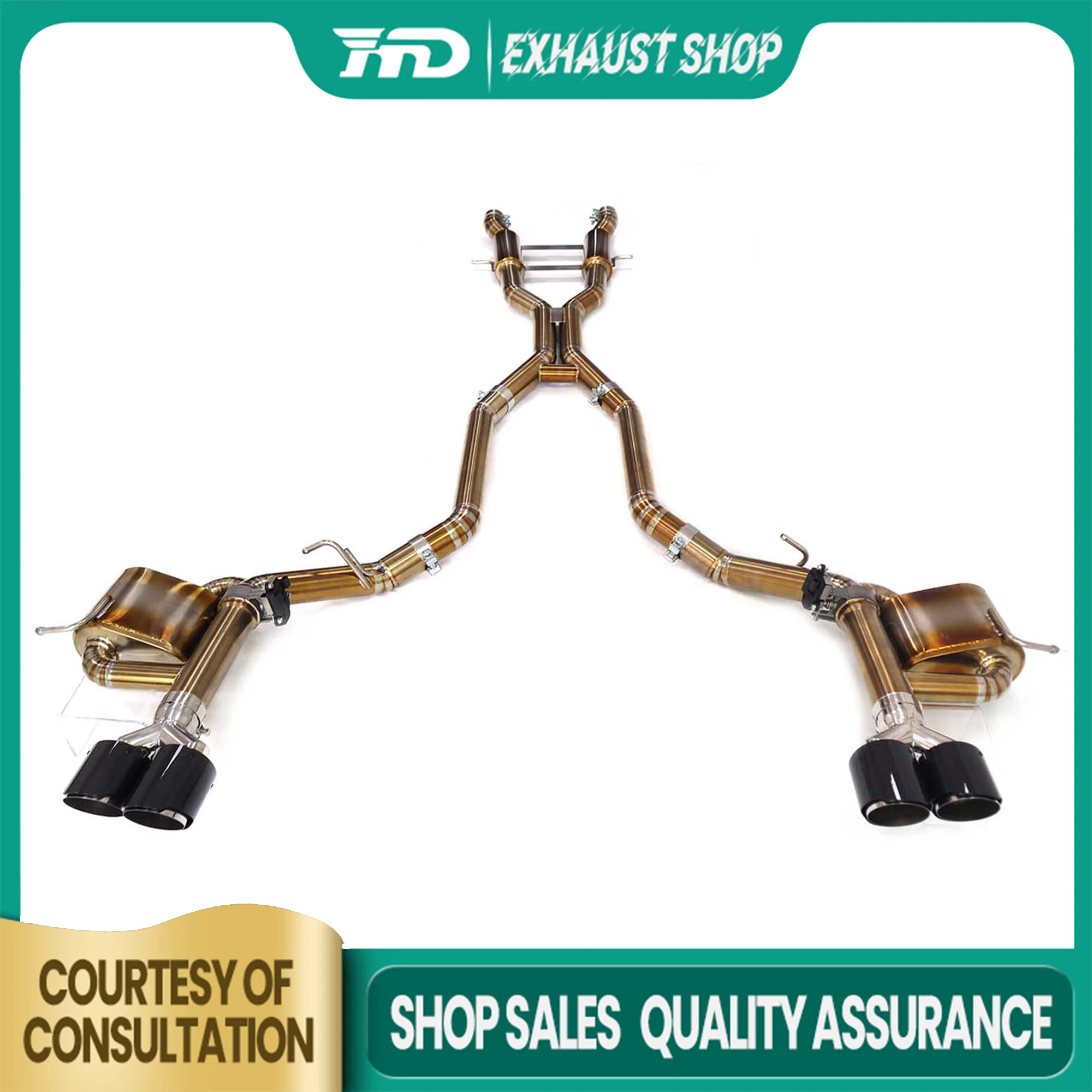 

HMD Exhaust pipe for Jeep Grand Cherokee SRT 6.2L High sensitivity Electronic valve High precision Muffler SS304 Catback Tips