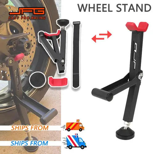 Soporte Universal para rueda de motocicleta, mango portátil, soporte para Paddock de un solo lado, soporte delantero y trasero, herramienta de reparación de neumáticos plegable, elevador
