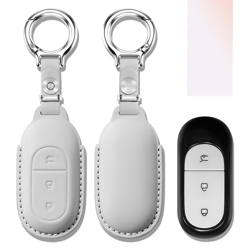 

For Leapmo B10 Car Key Cover, First-layer Cowhide, High-end Key Case Buckle, Men's and Women's Interior Modification