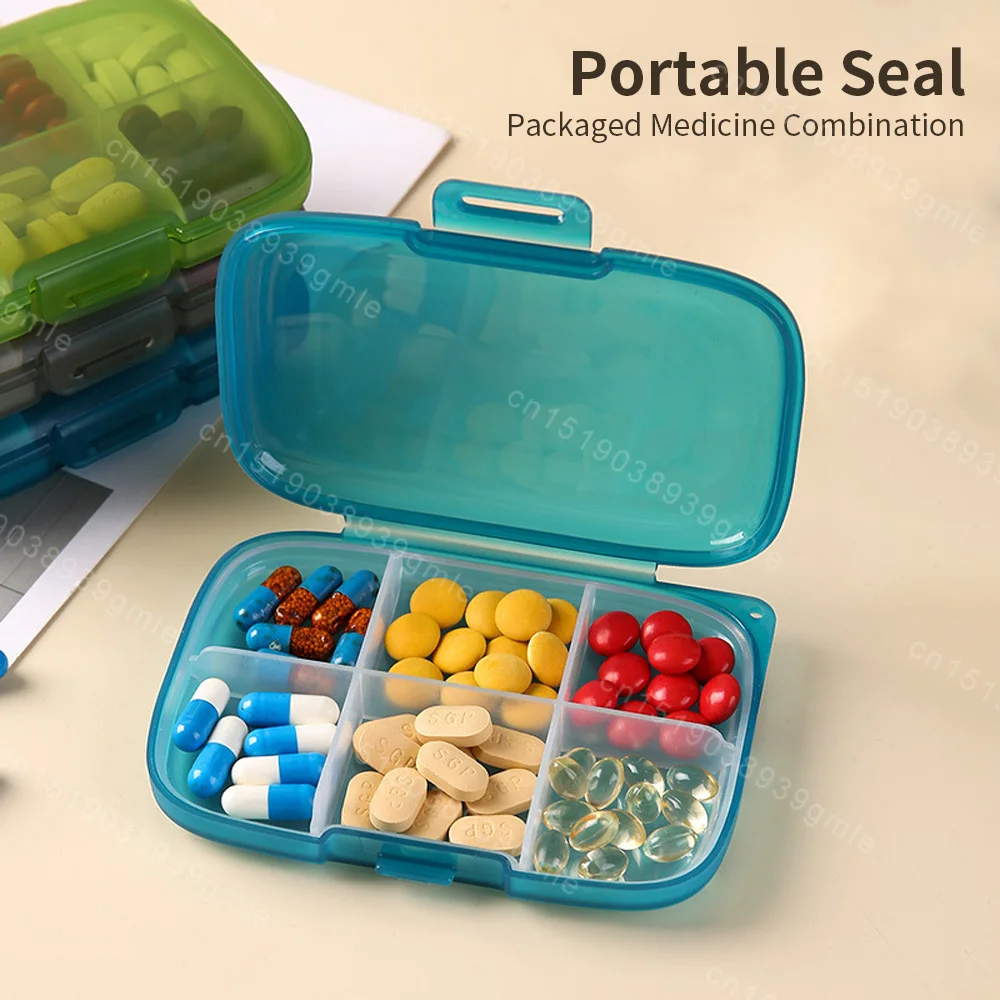 Sealed Medicine Box with Rope Pill Organizer Moisture Proof Pills Box Daily Pill Case Portable Medicine Vitamin Holder Container