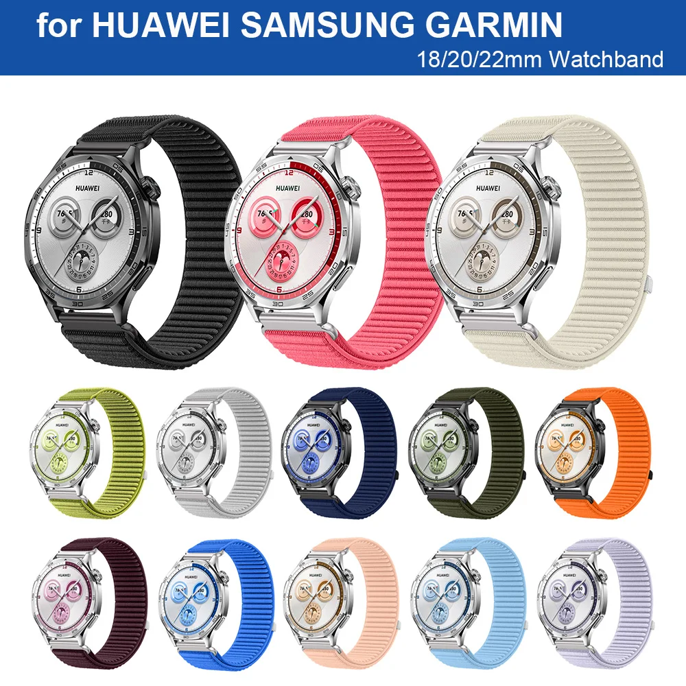 Velcro Watch Strap for Samsung Galaxy Watch 7 6 5 HUAWEI Watch GT5 Garmin Forerunner 265 245 18/20/22mm Watchband