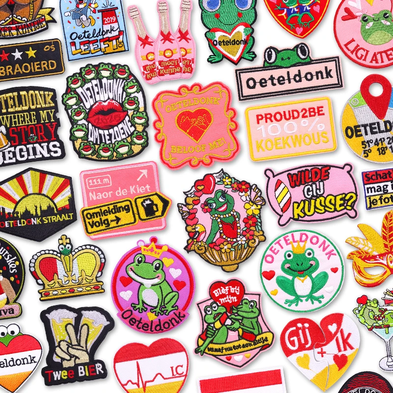 Parche bordado rana Oeteldonk para planchar, Festival Países Bajos - imagen 3