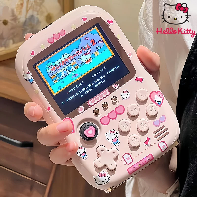 

Новый Мини-Игровой Автомат Hello Kitty, портативная игровая консоль в стиле ретро, мягкий разноцветный экран, подарок на день рождения для девочек и пар