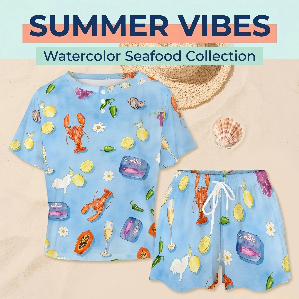 

Customized Women's Short-Sleeved Home Wear Set Comfortable Casual Sleepwear Or Leisure Clothing