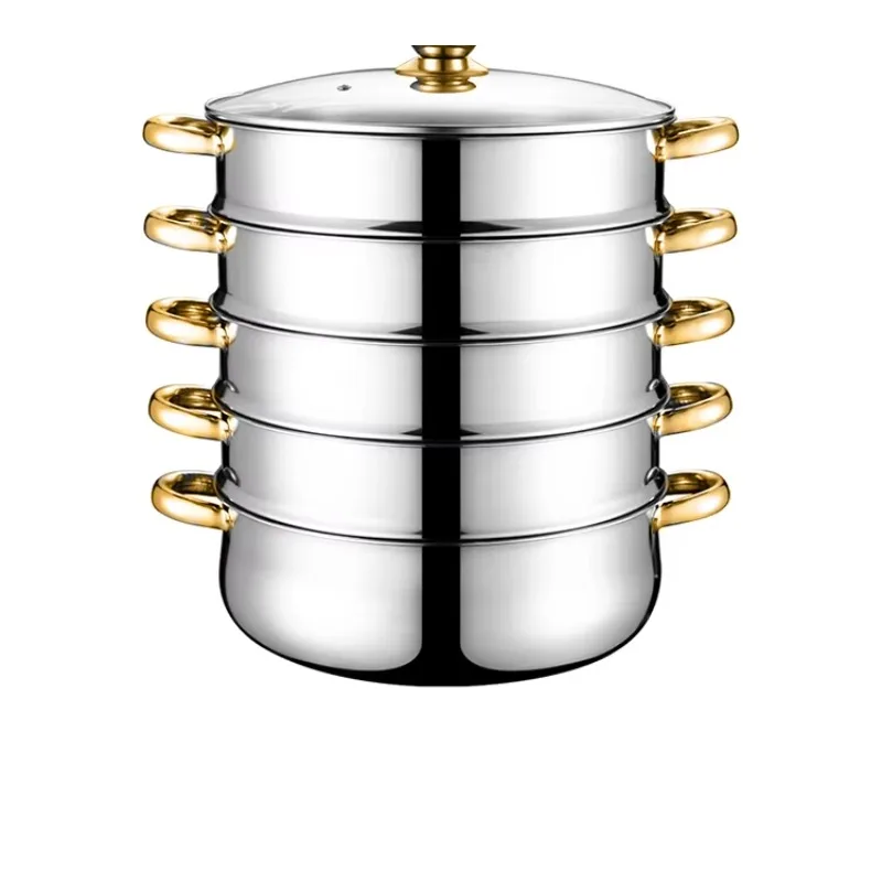

Cookware Multi-layer stainless steel cooking pot with lid Steamer Gas electromagnetic stove Universal