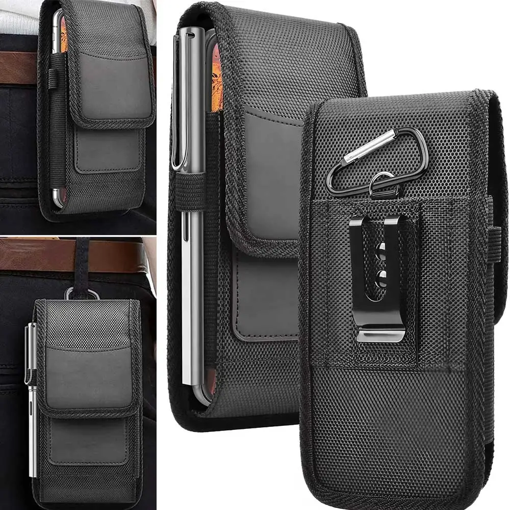 KISMIS Vertical Nylon Phone Waist Bag with Wallet and Card Holder - Fits 4.0 to 6.7 Inch Phones; Available in M/L/XL/XXL Sizes