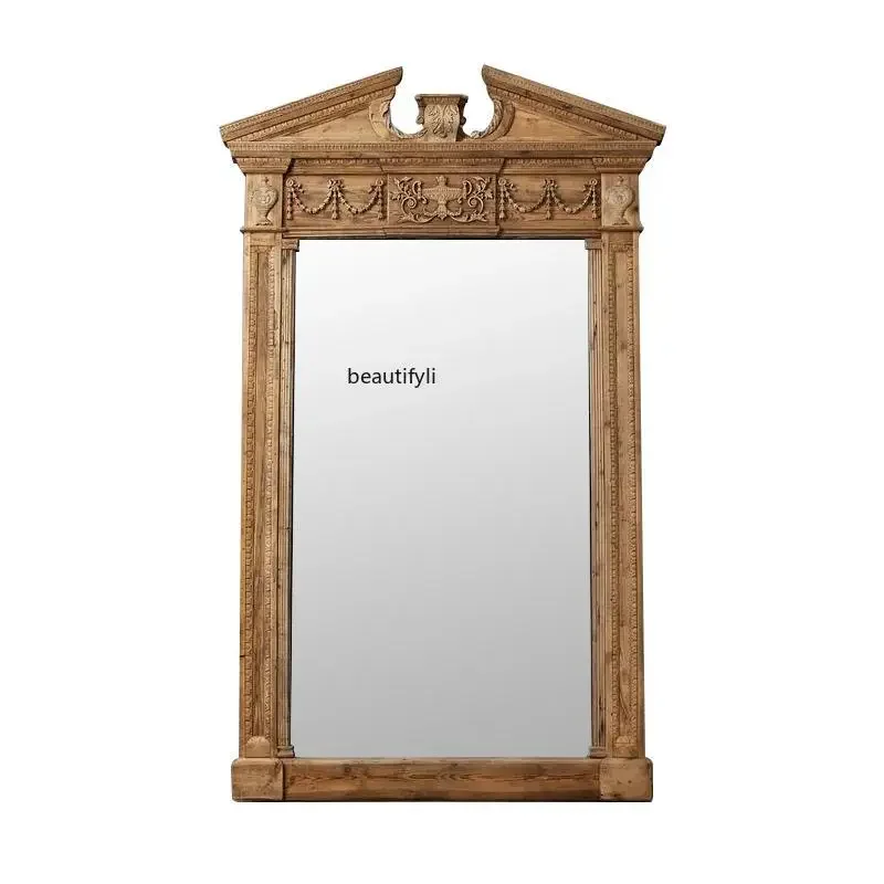 cqyEuropean retro full-length mirror clothing store medieval fitting mirror wall-mounted wall-to-wall floor mirror