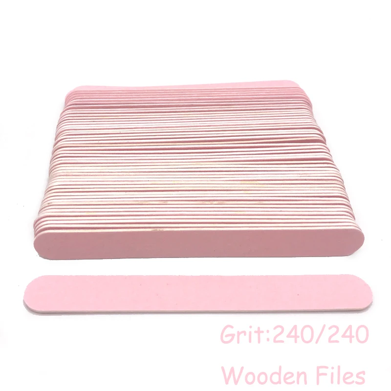 

50Pcs Wooden Nail Files Set Pink Nail Sandpaper Disposable File Cuticle Remover Buffers Slim Callus Nail Art Tools Manicure Tool