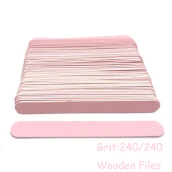 Limas de madera para uñas, papel de lija desechable, removedor de cutículas, pulidores, callos delgados, Kit de manicura, 50 unidades por lote