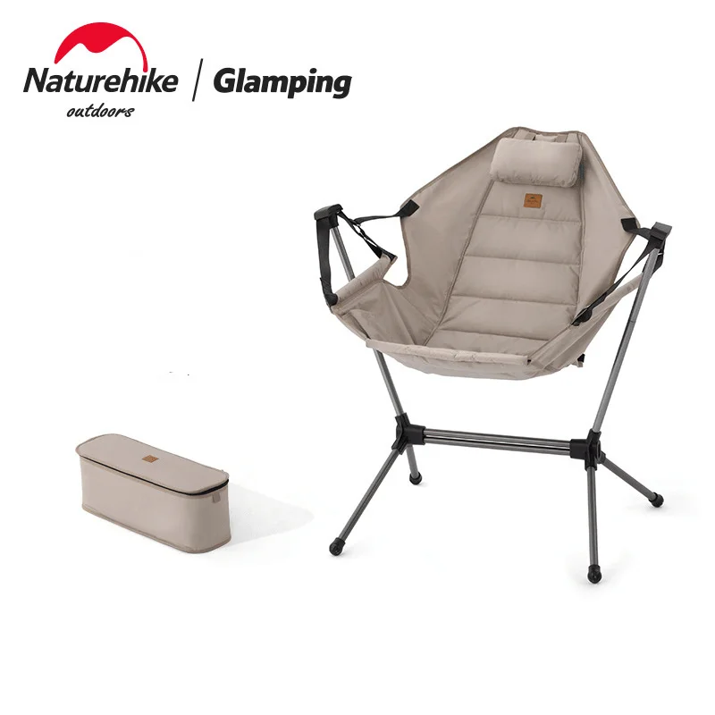 

Naturehike-Outdoor Folding Rocking Chair, Portable, Autoreclining, Camping, Fishing, Beach, Garden Swing, Sun Loungers