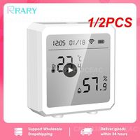 1/2PCS Tuya Smart WiFi Temperature Humidity Sensor with LCD Screen Wireless Smart Thermometer Hygrometer Works Alexa Hey