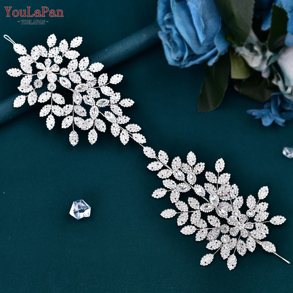 YouLaPan Bridal Hair Accessories Wedding Headband with Alloy Leaves Woman Diadem Pageant Headwear Party Bride Headpiece HP518