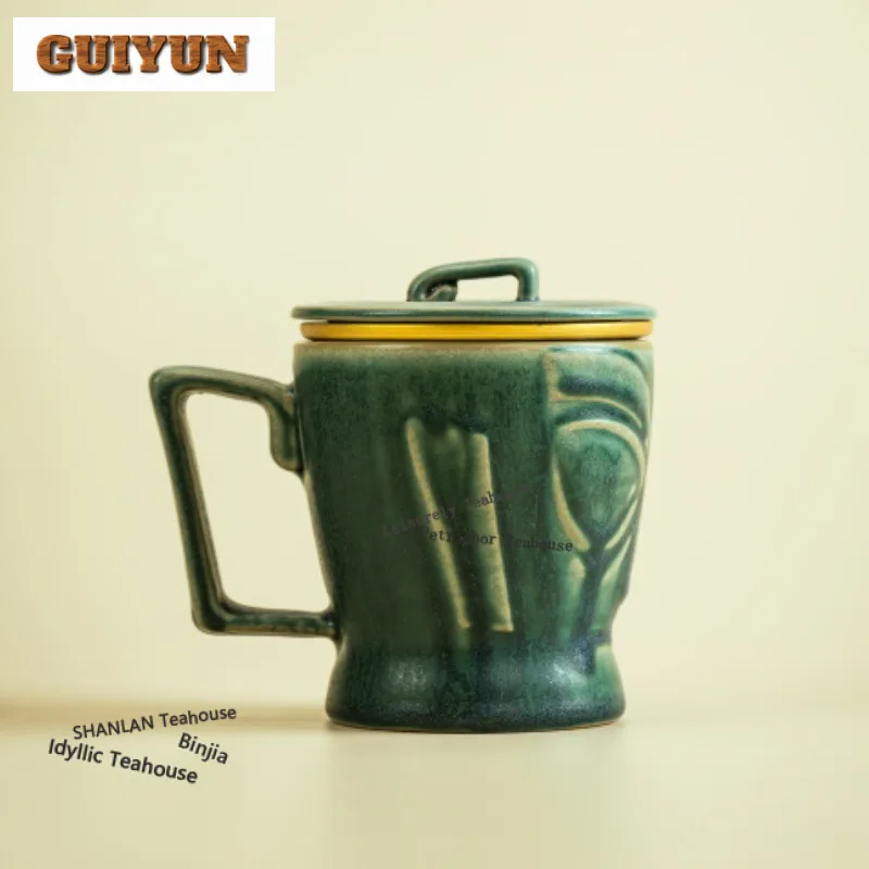 

220 мл Sanxingdui культурный креативный фильтр, чашка-сепаратор для чая, ретро чайная кружка с заварочным устройством, офисные украшения для чашки с водой