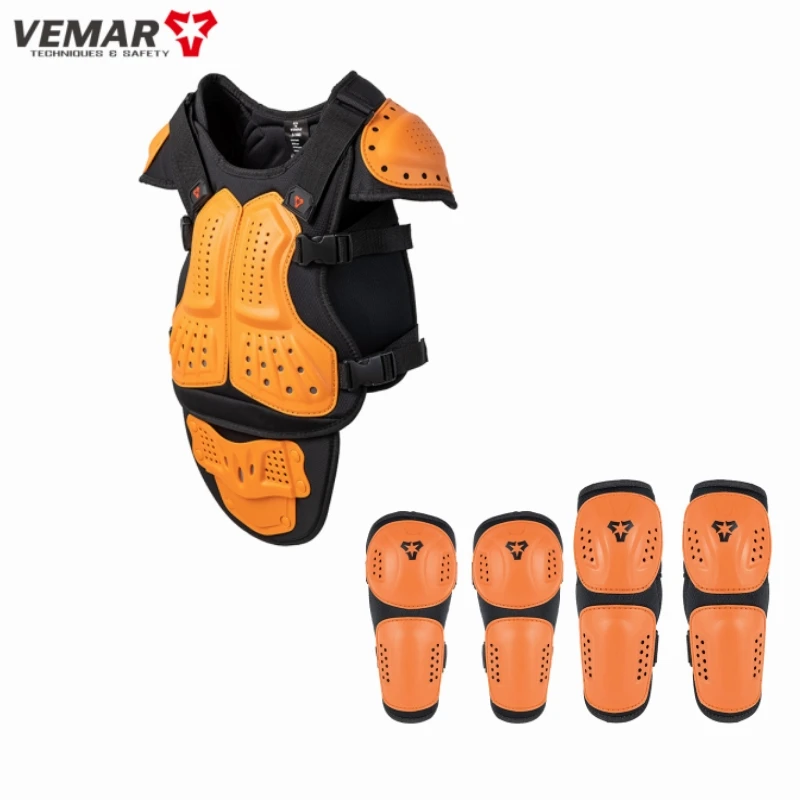Kinderen Motorrijden Body Armor/Elleboog Kniebeschermer Kinderen Motocross Rugvest Borst Off-Road Moto Fietsen Beschermende uitrusting