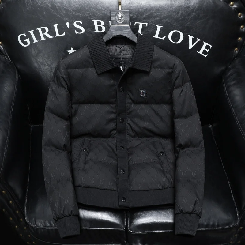 

Casual Men's down Jaet Embroidered Label Faionable Winter Coat Thi Outerwear Large Size Youth Active Sle