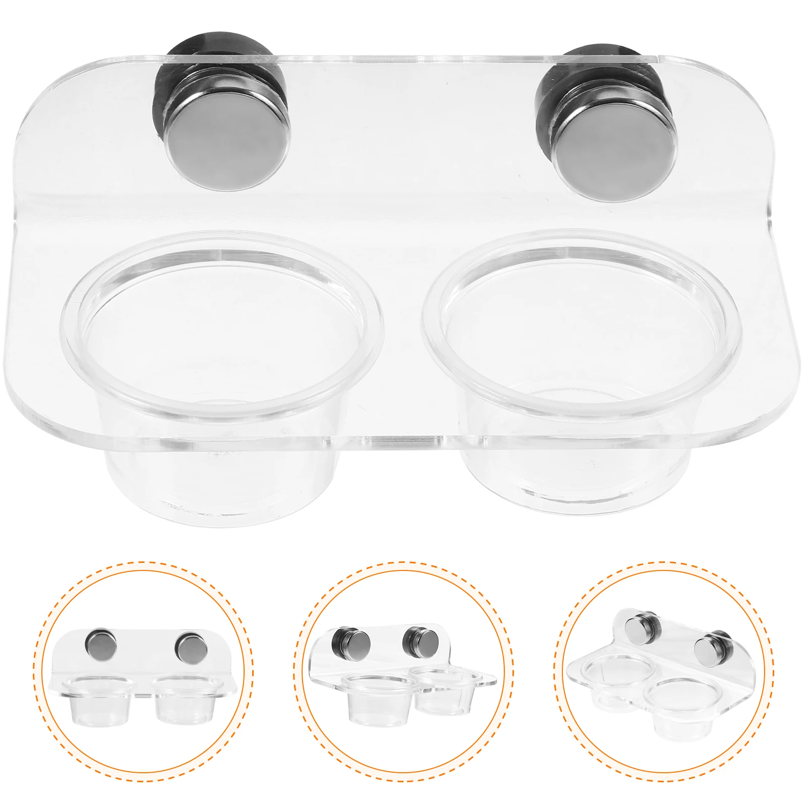 

Magnetic Reptile Feeder Gecko Food Cups Bowl Lizards Feeding Silver Ledge Durable Transparent Design Easy Pet Supplies