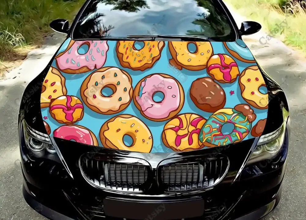 Colorful Donuts With Sprinkles Car Hood Decal Truck Decals Vinyl Sticker Graphic Wrap Stickers Trucks Cars Bonnet Vinyls