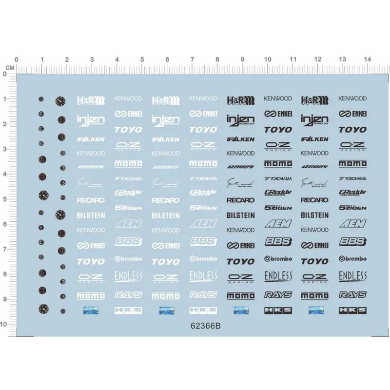 1 pz decalcomania dell\'acqua 1/24 modello in scala carrozzeria/porta laterale/pneumatico Logo adesivo decalcomanie Kit accessori fai da te per la