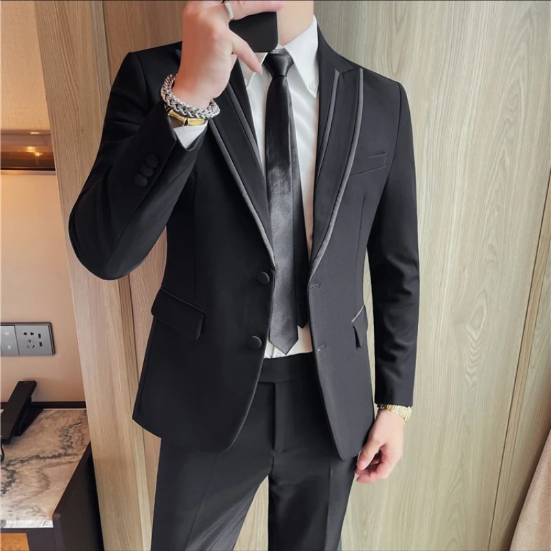 

Brand Suit Jacket Men Slim Fit Wedding Groom Dress Jackets Men's Business Casual Blazers Dress Code for Banquet Party Hosts 2025