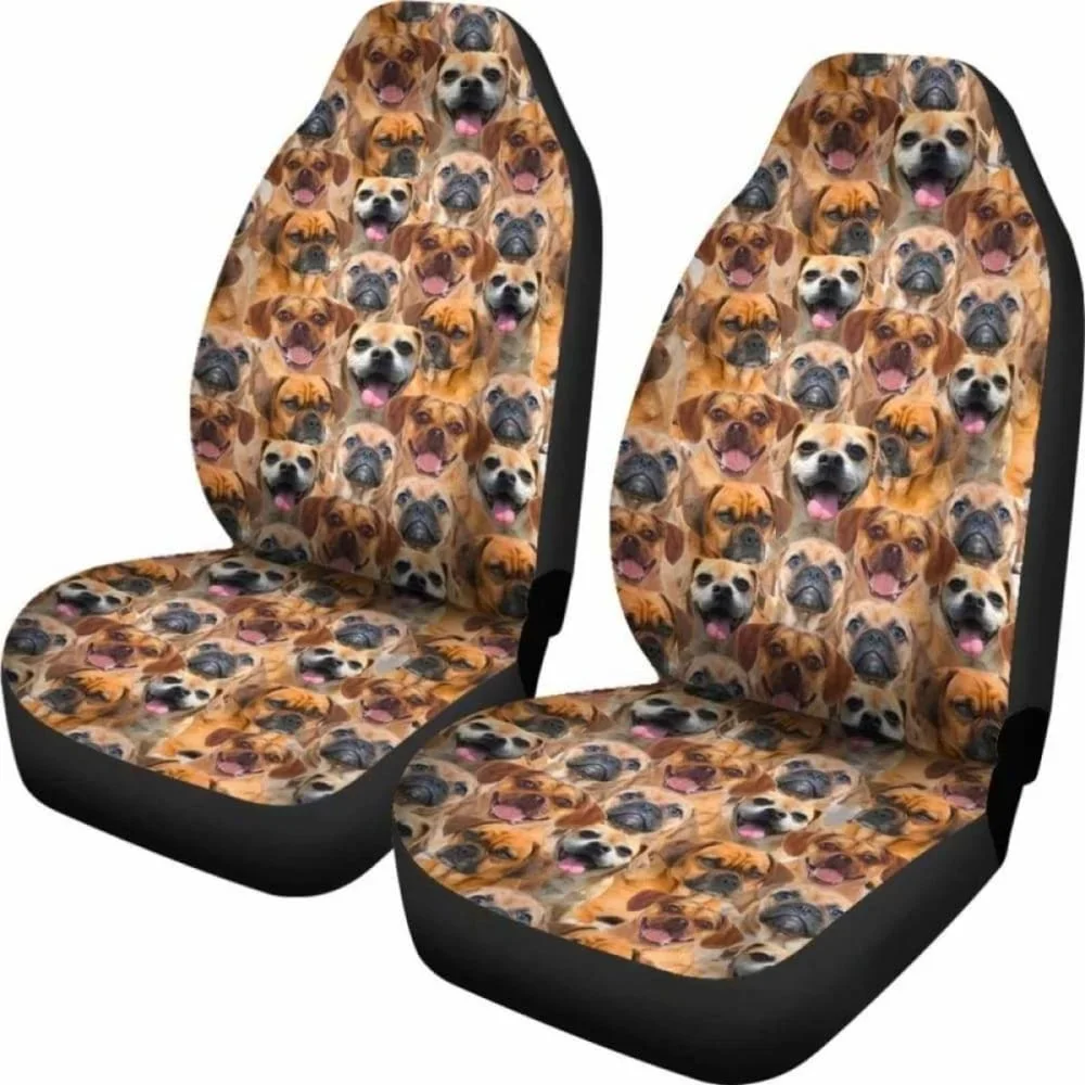 Puggle Full Face Car Seat Covers 102918,Pack of 2 Universal Front Seat Protective Cover