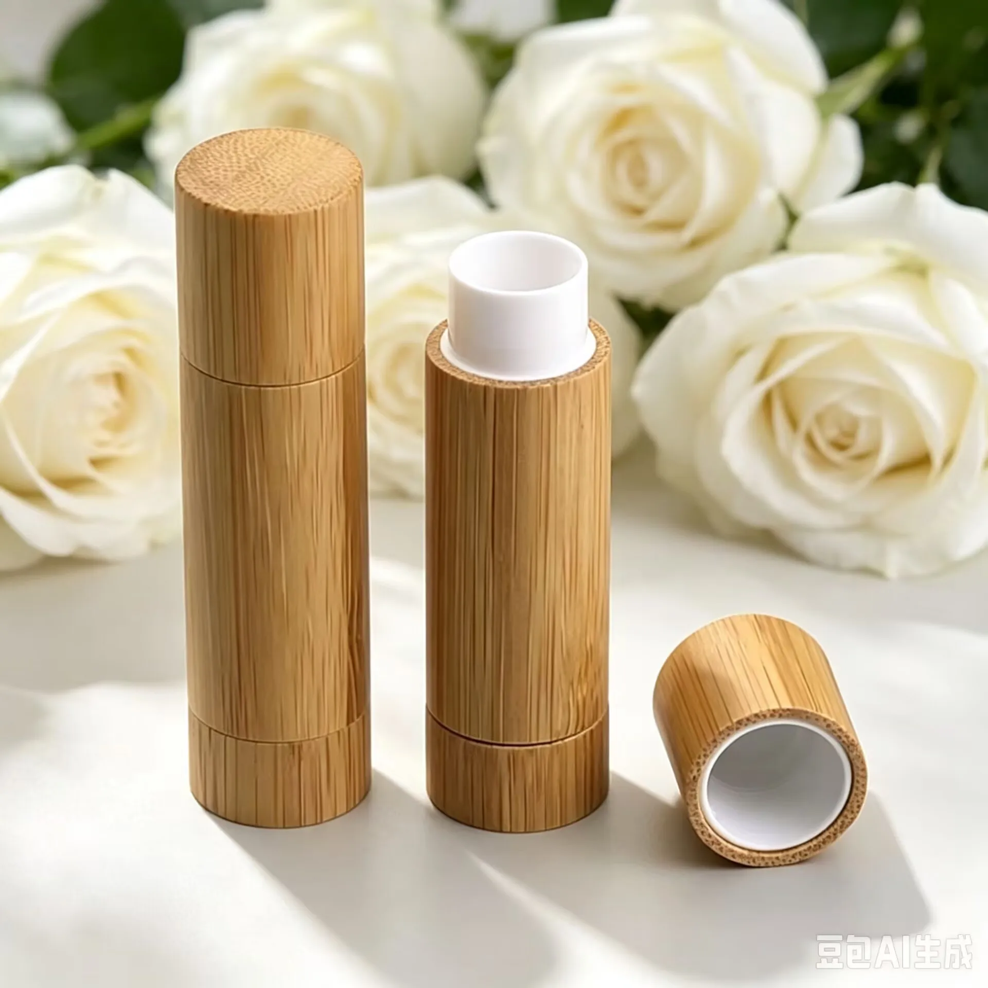 50pcs Natural Bamboo Lip Balm Tube Eco Friendly Empty Lipstick Container Refillable Lip Gloss Bottle Organic Makeup Case