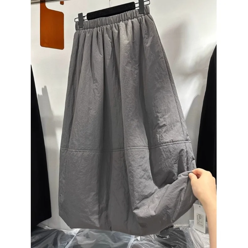 Warm Cotton Half Skirt Simple Style Versatile Cotton Bud Skirt Winter New Arrival Korean Version Age Reduction Skirt
