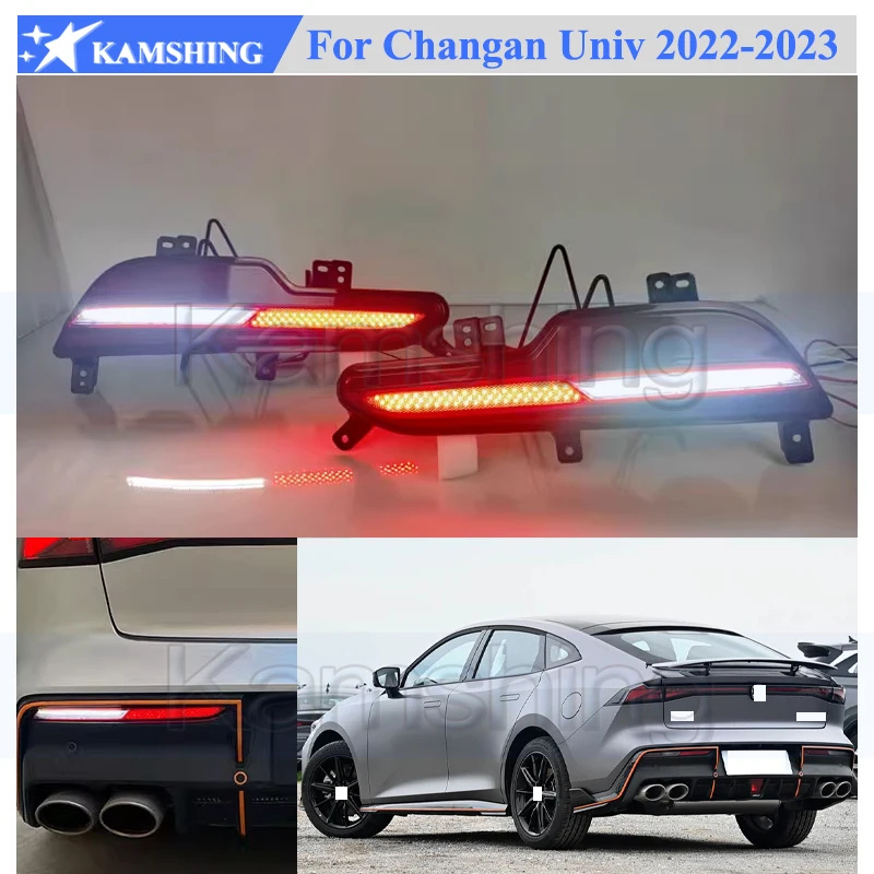 

Kamshing 1 пара модифицированных светодиодных фонарей заднего бампера для Changan UNIV UNI-V 2022-2023, противотуманные фары заднего бампера, противотуманные фары, задние противотуманные фары