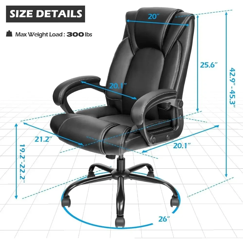 Executive Office Chair Desk Chair Computer with 5-Year hydrolysis-Resistant Leather Spring Cushion Ergonomic