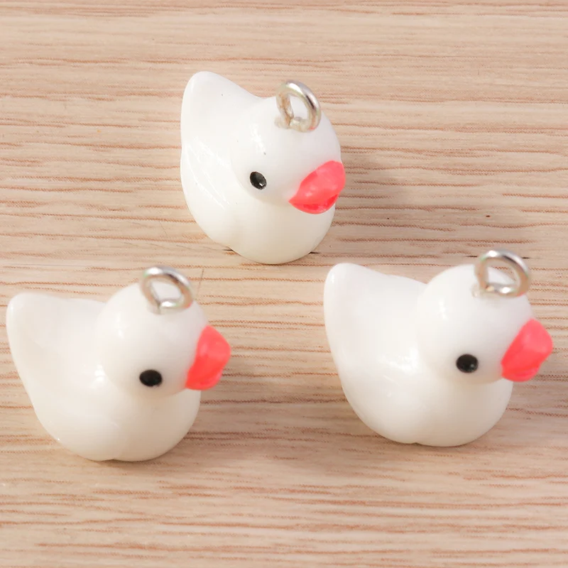 10 Stück 16 x 19 mm Mix süße Harz Tier Ente Charms für Schmuckherstellung DIY Tropfen Ohrringe Anhänger Halsketten Armbänder Bastelbedarf – Detail 7