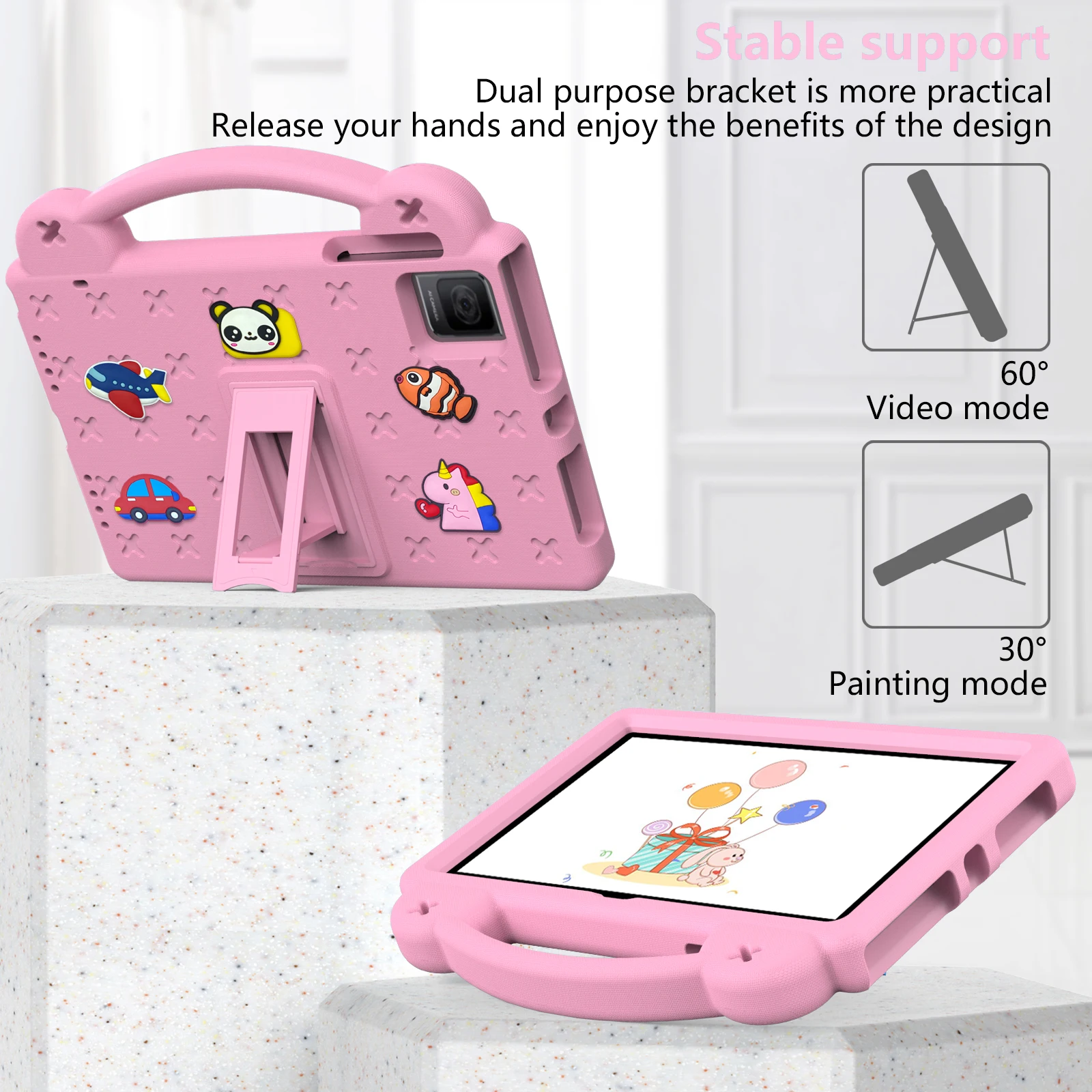 Funda EVA con soporte de oso para niños, carcasa a prueba de golpes con soporte de mano, para Blackview Oscal Pad 15 Tab 11 SE, Wifi, 10,36 pulgadas