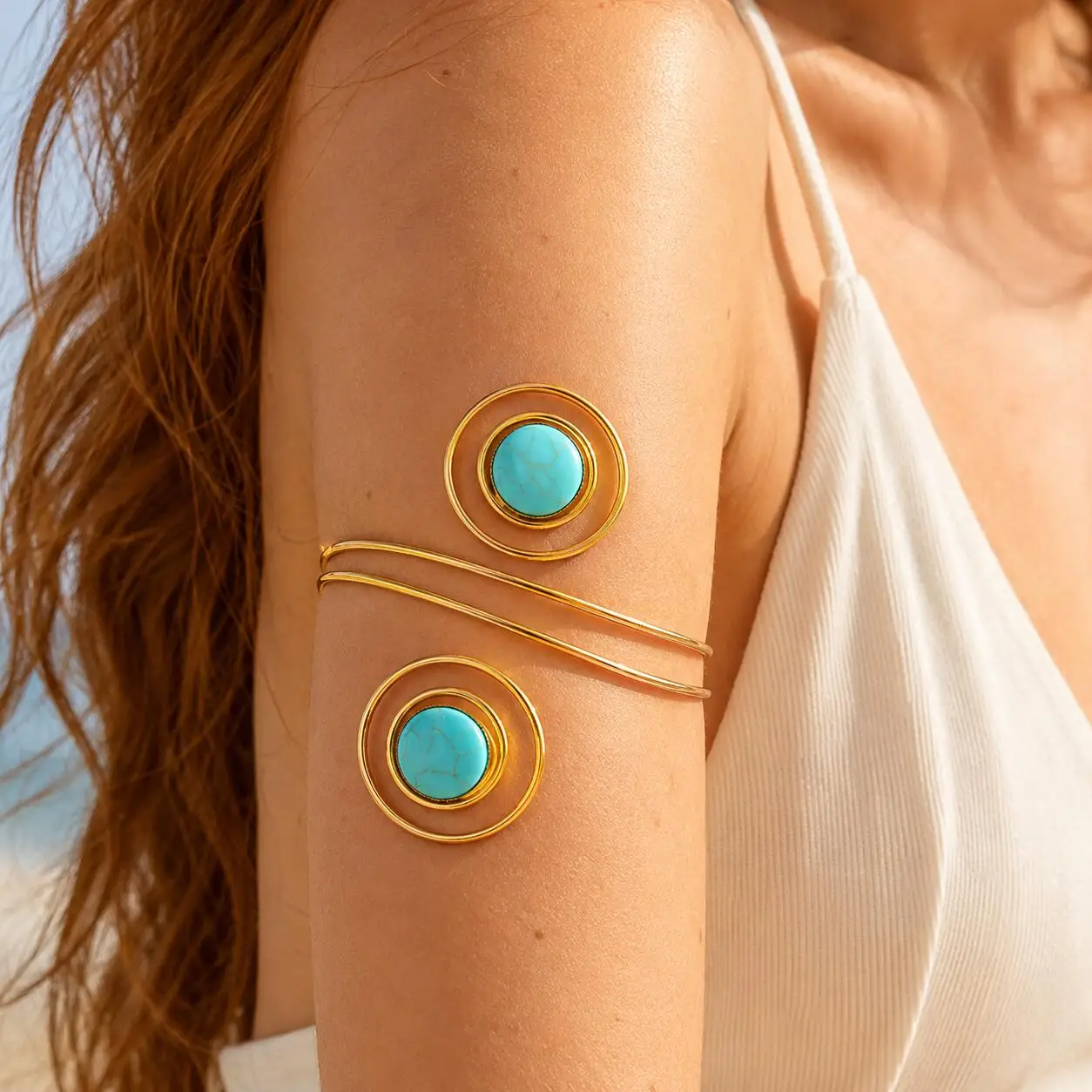Oberarm-Manschettenarmband für Damen, minimalistisches vergoldetes Armband, Statement-Party-Armband, Schmuck