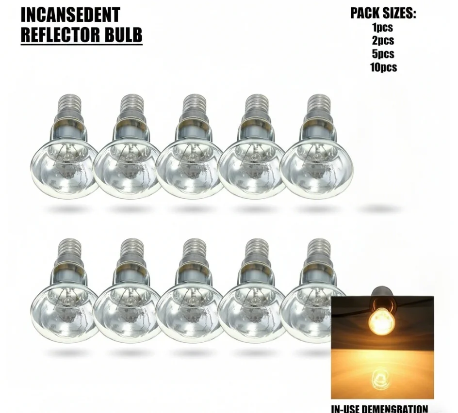 E14 R39 30W/25W Incandescent Reflector Light Bulb Screw-In Spotlight Clear Spot Replacement Lava Lamp Bulb for Home Lighting