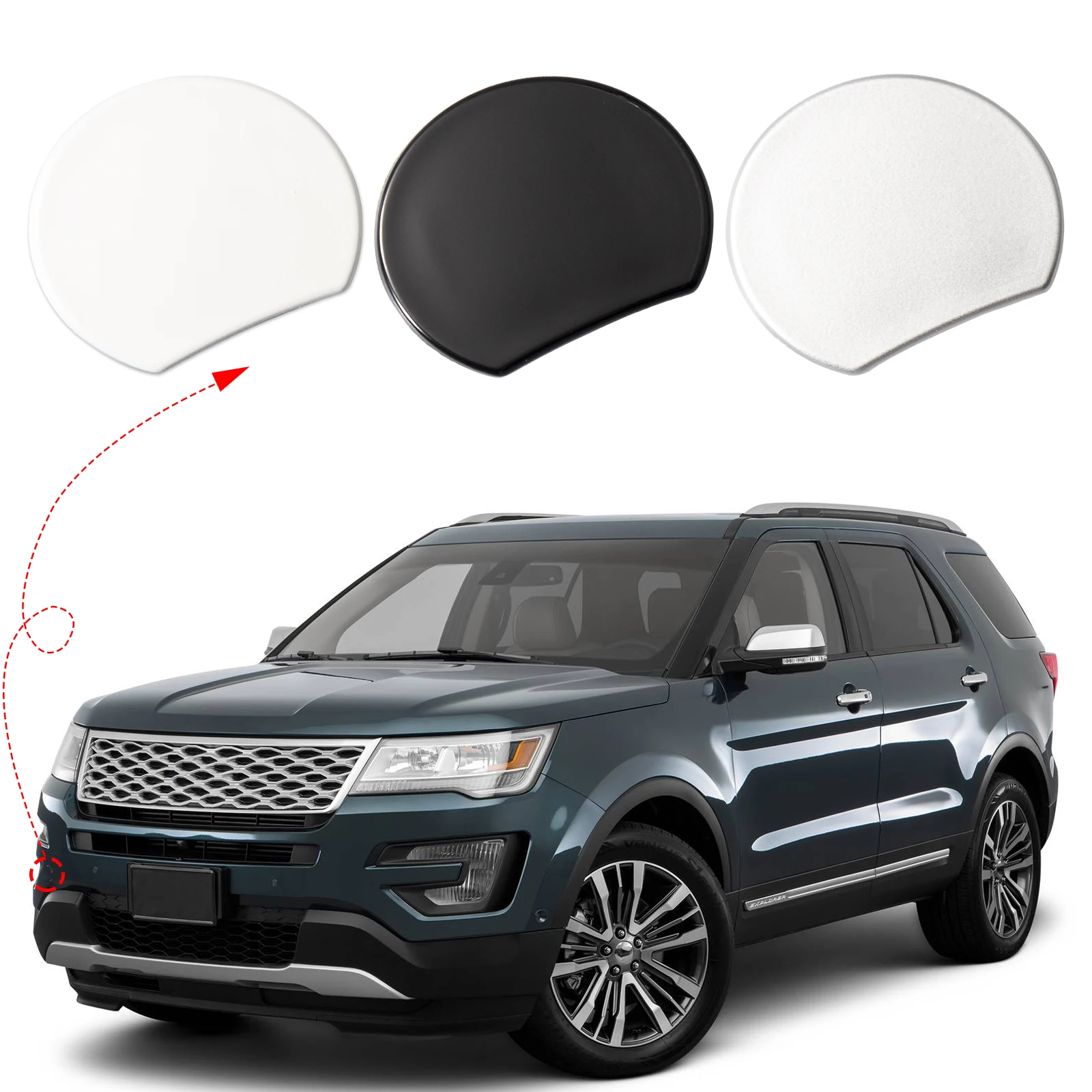 Paraurti anteriore gancio di traino tappo di copertura occhio di traino per accessori Ford Explorer 2016 2017 FO1029115 FB5Z17A900AA