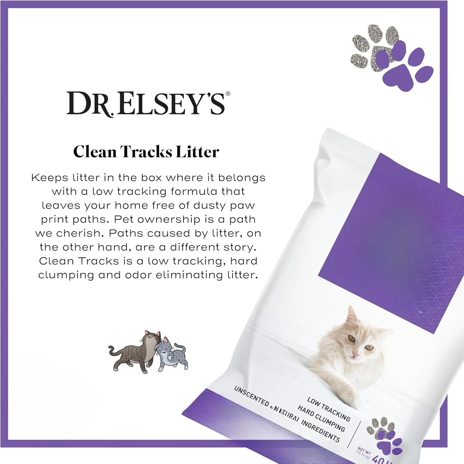 

Clumping Clay Cat Litter 40 lb Bag Low Tracking Dust Free Odor Control