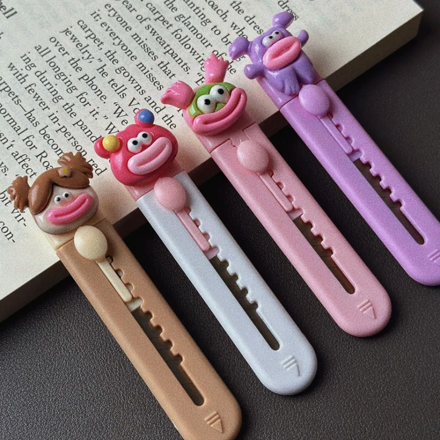 1Pc Cute Big Mouth Candy Color Art Knife Mini Cartoon Knife Box Opener Hand Account Knife Split Express