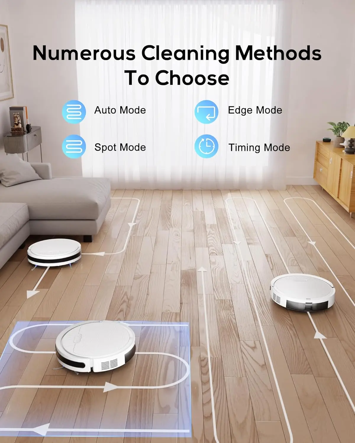 Robot aspirapolvere e scopa V3, pulitore combinato 3 in 1 per la casa con peli di animali domestici e pavimenti duri, aspirazione 5000 Pa, tempo di funzionamento di 120 minuti