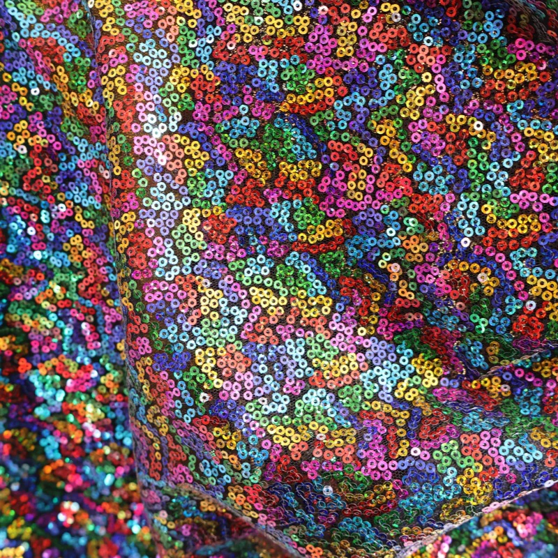 

1 Yards Sequin Fabric Colorful Glitter Sequin Fabric DIY Sewing Garment Wedding Dress Stage Performance Costume Patchwork