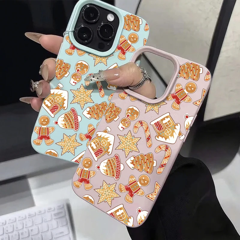 جديد INS عيد الميلاد لطيف الزنجبيل قضية الهاتف آيفون 17 ProMax 16 15 14 13 12 11 XS XR 7 8 Plus 17Air 16E غطاء مقاوم للصدمات