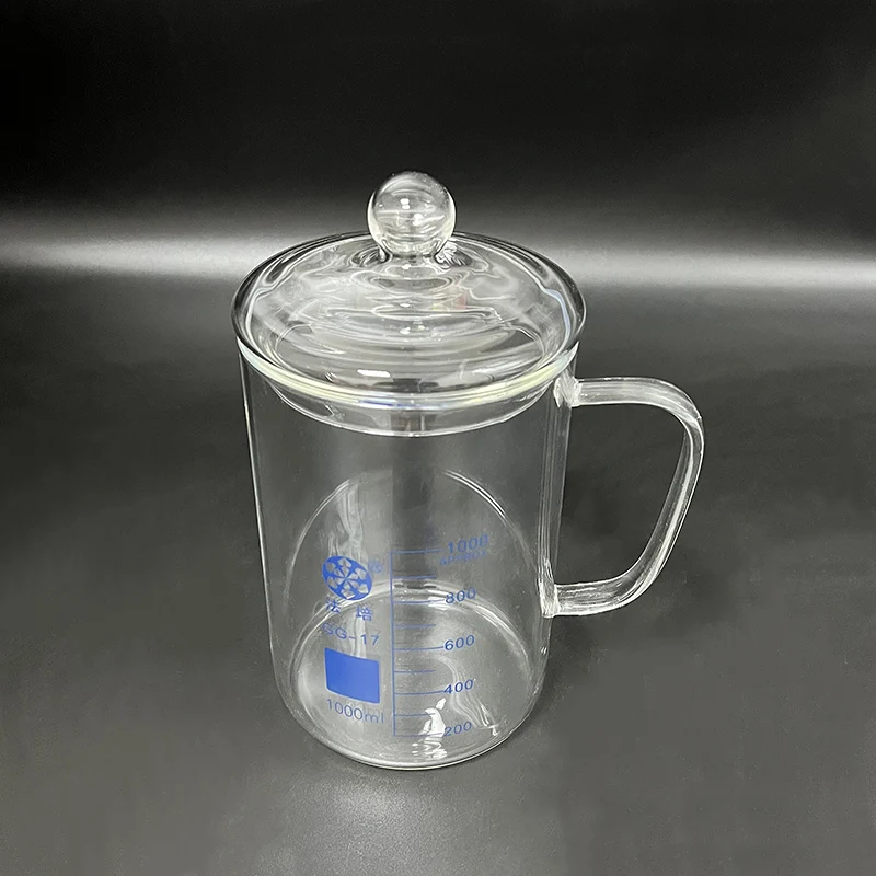 

FAPEI Beaker in low form with glass handle and no spout 1000mL,Outer diameter=115mm,Thickness=3mm,Height=160mm,Laboratory beaker