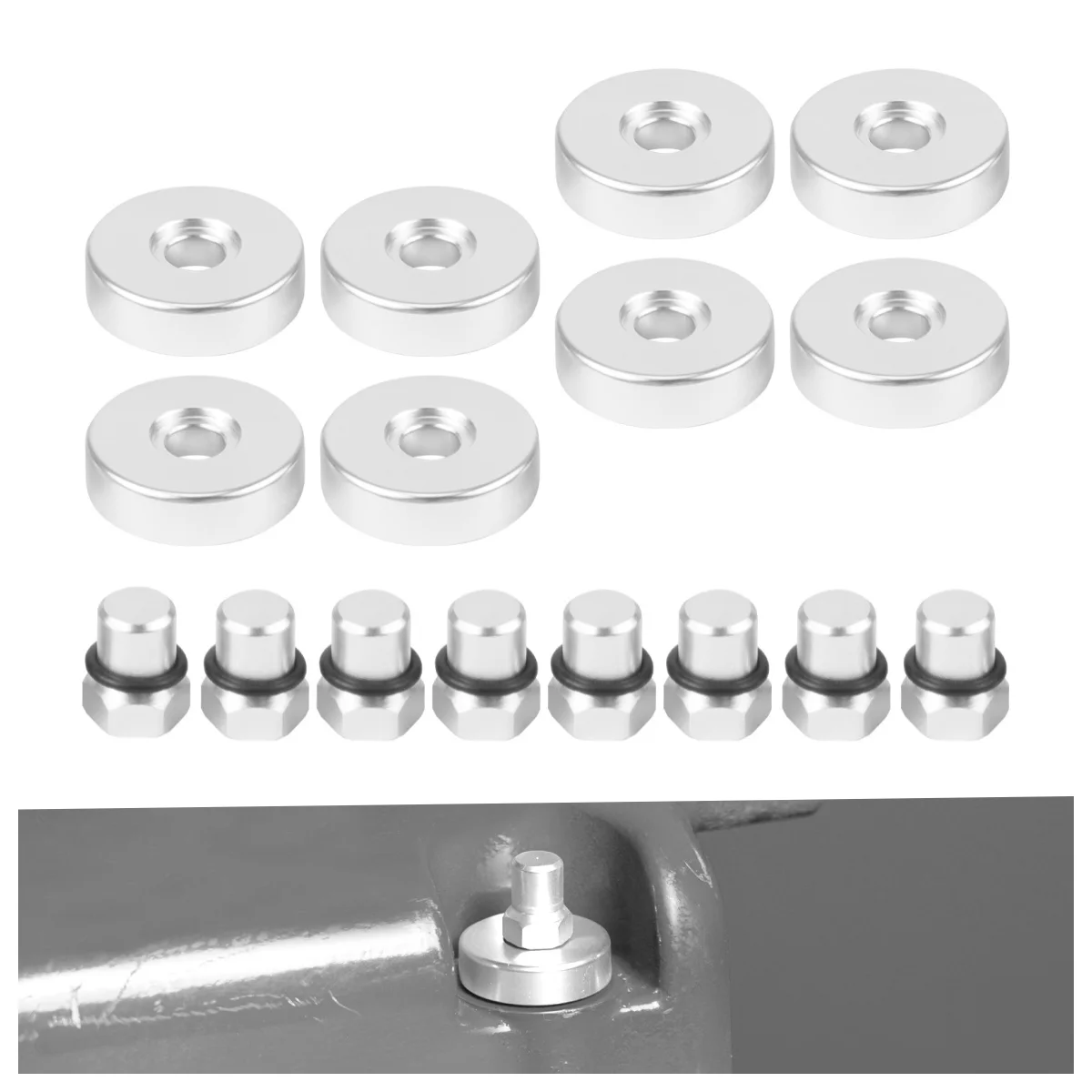 BEVINSEE 16PCS Valve Cover Washer Seals Bolt Nuts Kit For Honda Civic Si Del Sol Prelude For Acura Integra For B16 B18 Engines