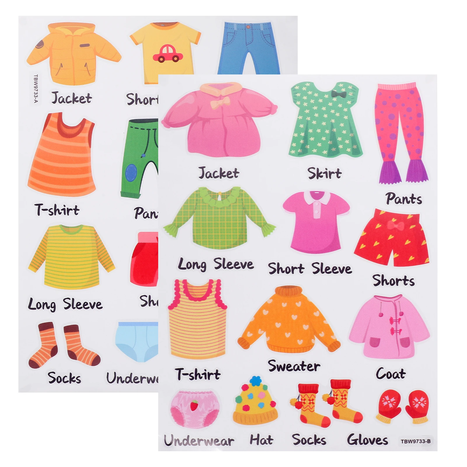 

1 set Wardrobe Stickers 23x32cm PVC Children Room Clothing Labels Dresser Decals Closet Organization Storage Solution Wall Decor