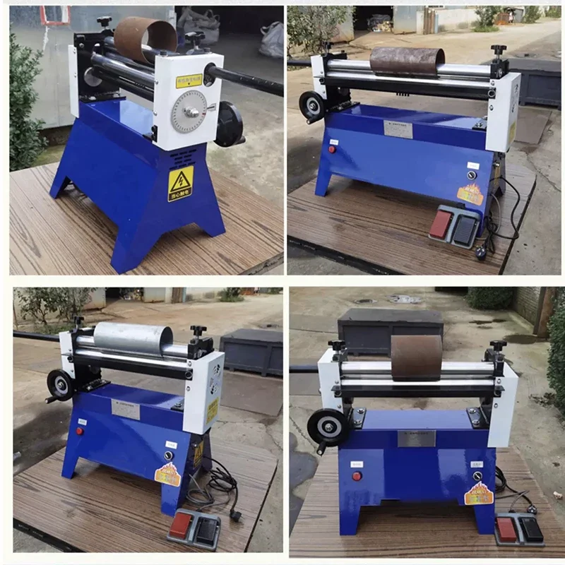 220V Electric Rolling Machine Stainles Steel Plate Bending Partly 0.8*450 Axis Round Tube Rounding Tool Sheet Metal Roll Forming