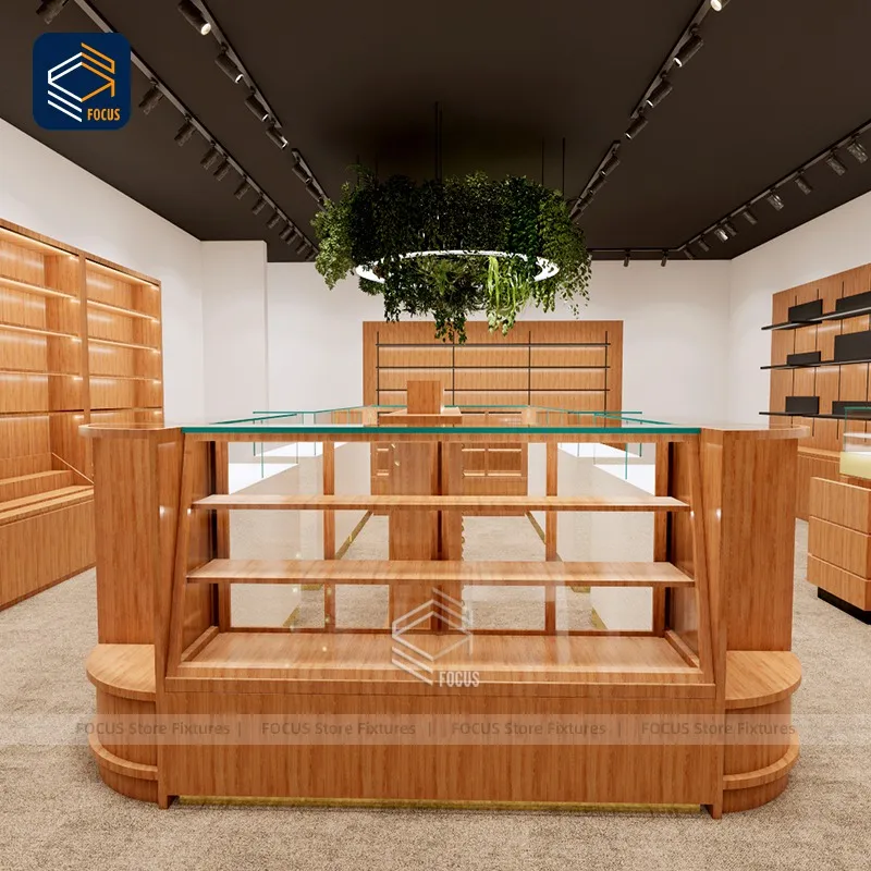 custom.Jewelry Shop Design Jewellery Showcase Wooden Jewelry Retail Display Racks