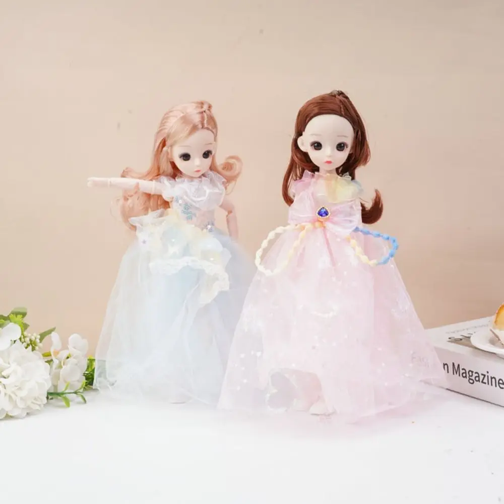 Attractive Eyes 30cm with Clothes Long Hair Ball Jointed Princess Dress Up Anime Elegant Princess Makeup Ball Joint