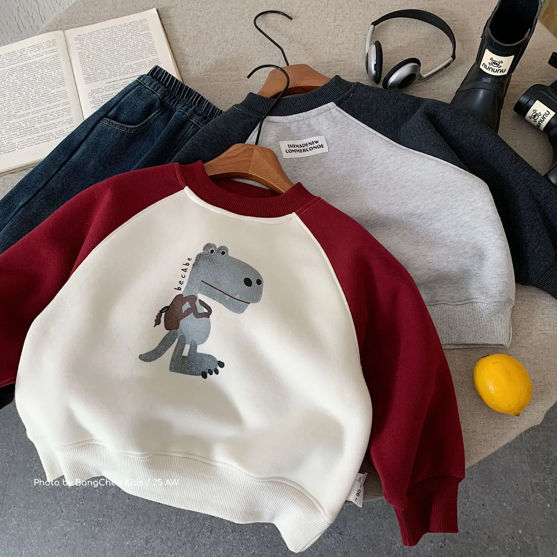 

Children 3-8Y Boys Shirt 2025 Winter Cartoon Printed Add Fleece Warm Kids Baby Boys Pullovers Casual Toddler Boys Sweatshirt Top